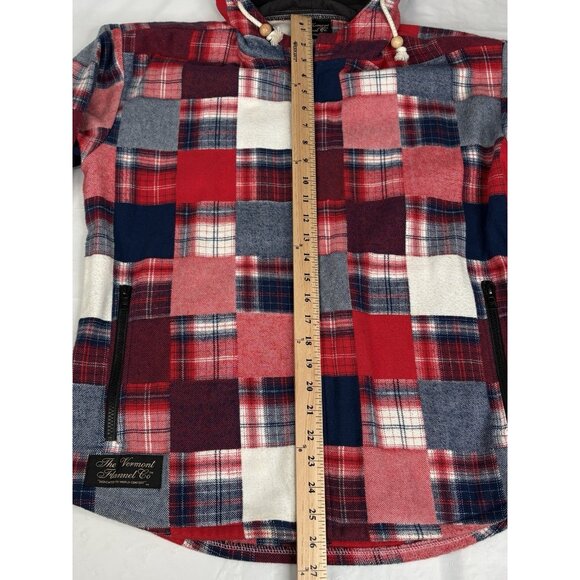 Vermont Flannel Co Hooded Men's XS Cottage Cozy Patchwork Plaid Full Zip Jacket - Picture 12 of 16